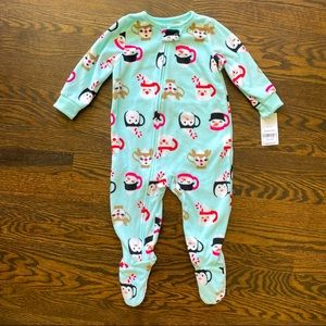Carter’s Baby Fleece Holiday Zip Up Pajamas 12 Mo